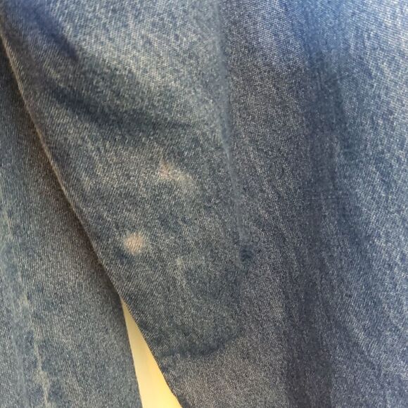 MSAS blue denim long sleeve button front embroidery and laser cutouts duster - Picture 10 of 16